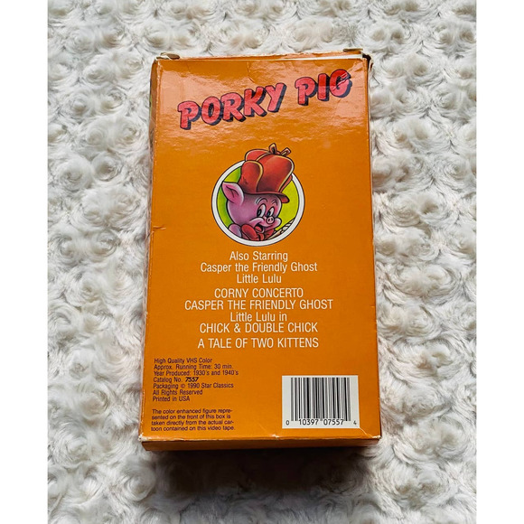 Porky Pig, Casper, Little Lulu, Conrny Cencerto, Tale of 2 Kittens VHS 1930s VTG - Picture 2 of 3